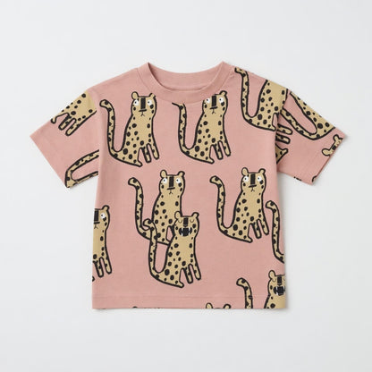 LEOPARD PRINTED DROP SHOULDER T-SHIRT