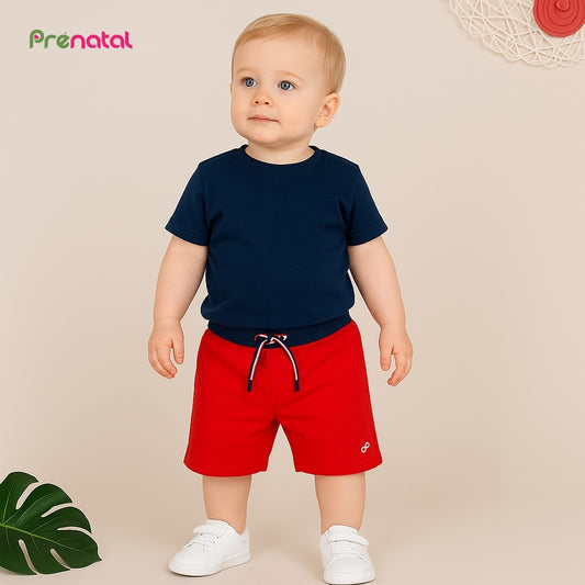 Two Tone Terry Red Shorts