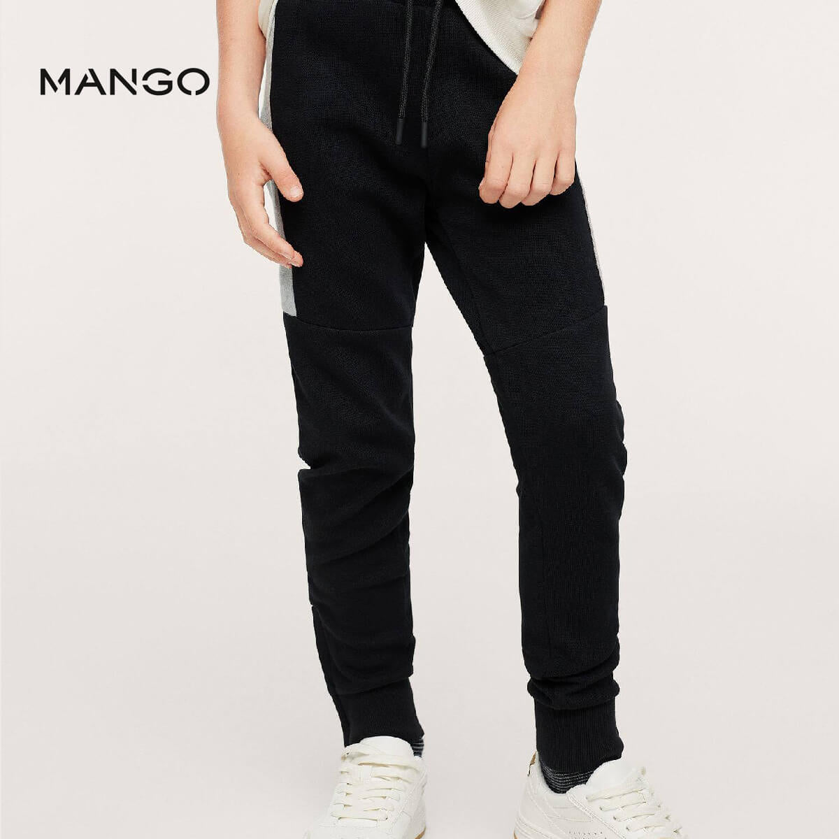 BLACK HALF STRIPE STYLE TROUSER