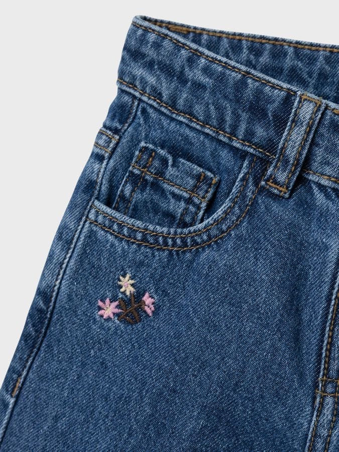 FLOWER EMBROIDERY DENIM PANT