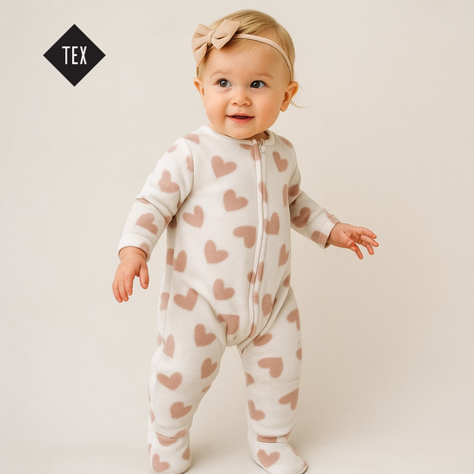 HEART PRINT ALLOVER WOOL ROMPER