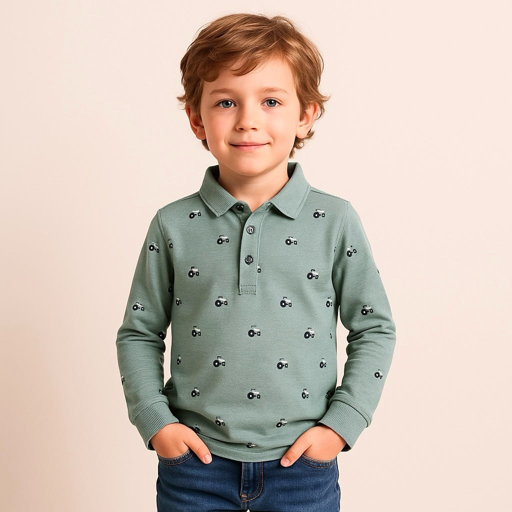 TRACTOR ALLOVER PRINT POLO SHIRT