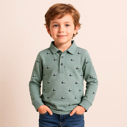 TRACTOR ALLOVER PRINT POLO SHIRT