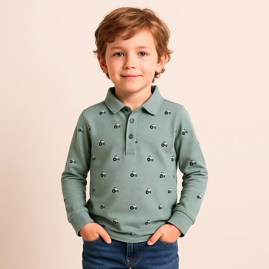 TRACTOR ALLOVER PRINT POLO SHIRT