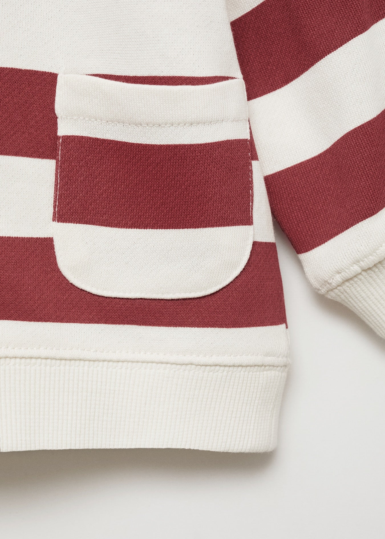 OFFWHITE MAROON STRIPE SWEATSHIRT