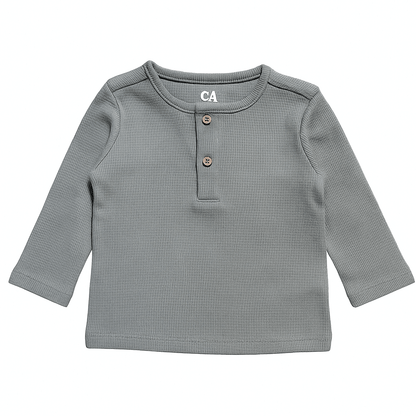 LIGHT GREEN HENLEY T-SHIRT