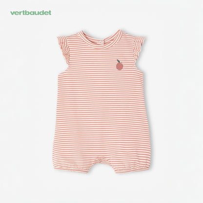 CHERRY PRINT STRIPE BODY SUIT