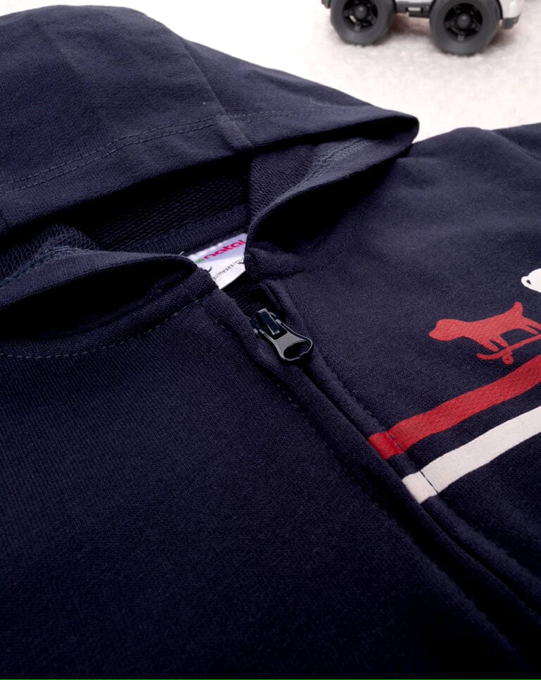 SKATING PUPPY ZIPPER HOOD