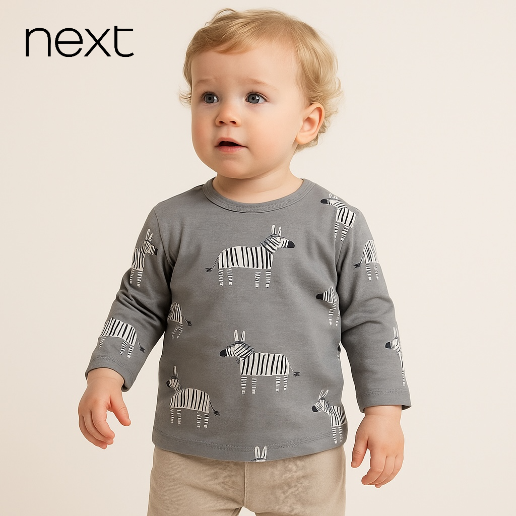 ZEBRA ALLOVER PRINT GREY T-SHIRT