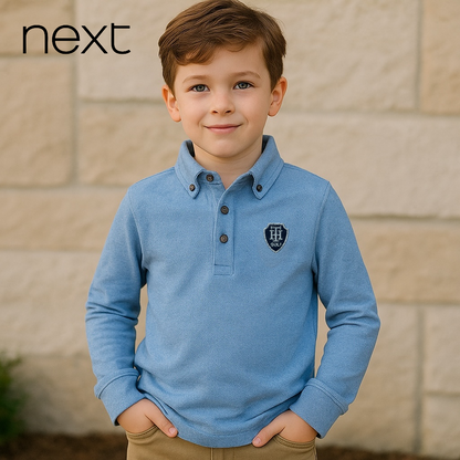 LIGHT BLUE POCKET PATCH POLO SHIRT