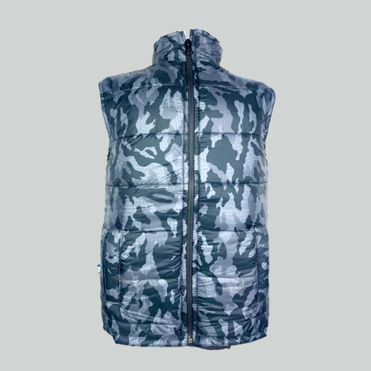 CAMOUFLAGE SLEEVELESS JACKET GREY