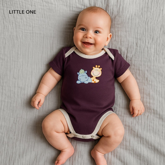 ANIMALS PRINT SHORT SLEEVE BODYSUIT