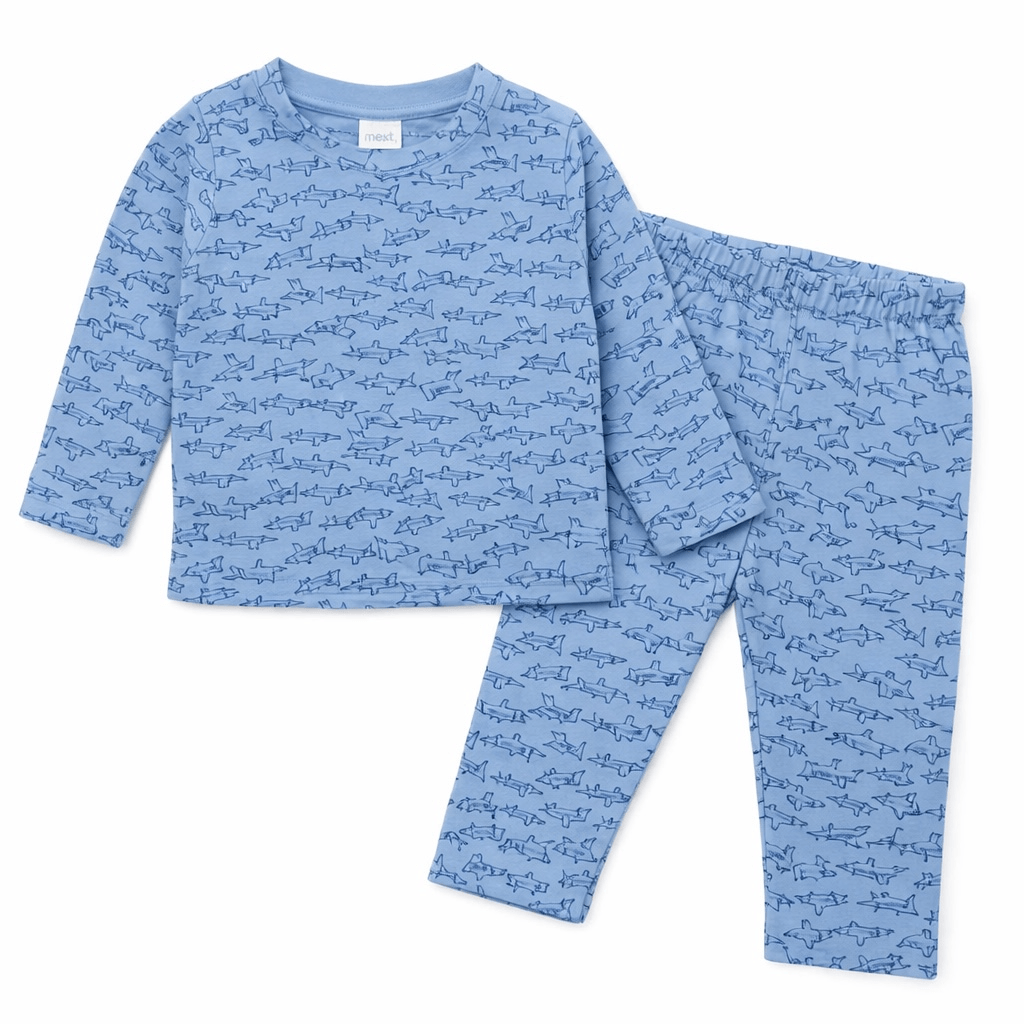 SHARK PRINT ALLOVER 2pc SET BLUE