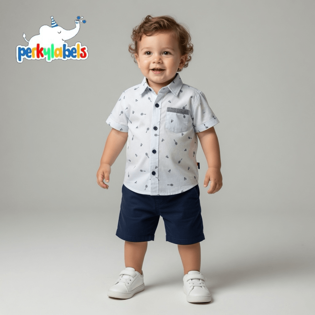 PRINTED LIGHT BLUE CASUAL SHIRT