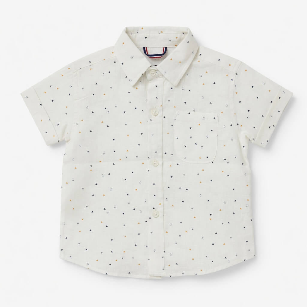 OFF WHITE PRINTED CASUAL SHIRT