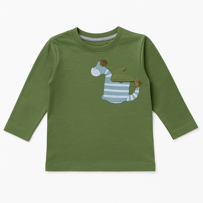 POCKET APPLIQUE GREEN T-SHIRT