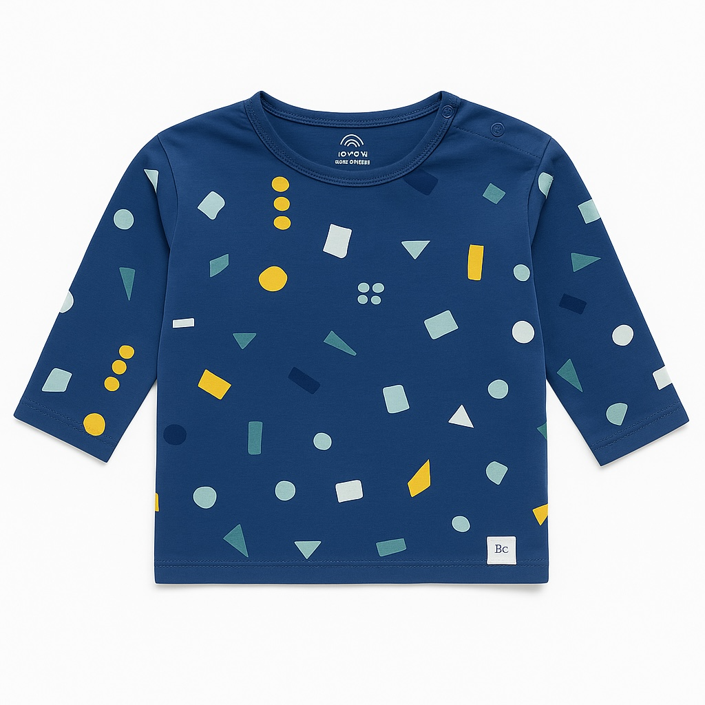 ALLOVER PRINTED BLUE T-SHIRT