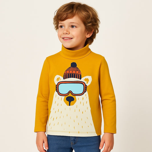 Polar bear high neck t-shirt koi