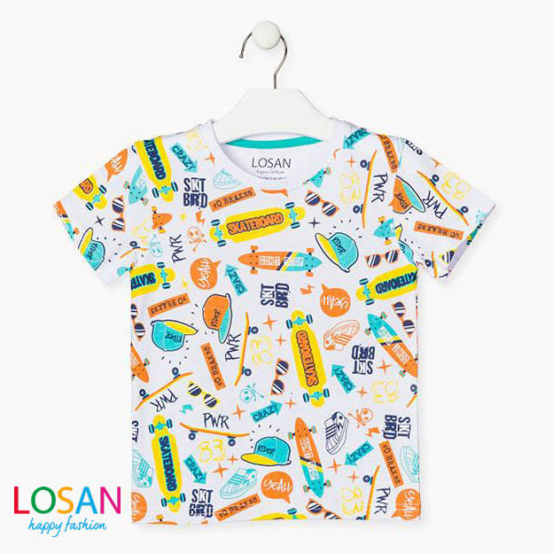 Skate board colorful t-shirt