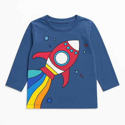 SPACE SHIP BLUE T-SHIRT
