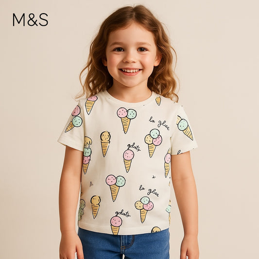 ICE CREAM SCOOP PRINT T-SHIRT