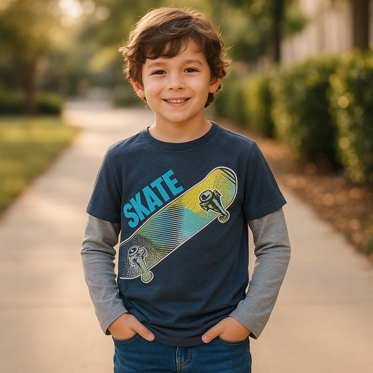 SKATEBOARD THEME FULL SLEEVES T-SHIRT