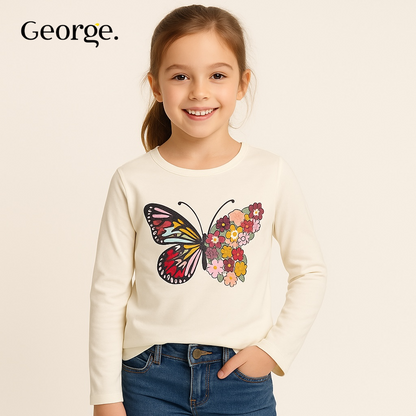 FLORAL BUTTERFLY T-SHIRT