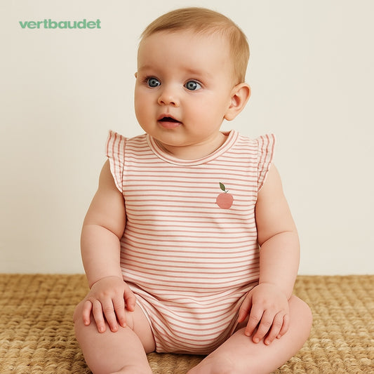CHERRY PRINT STRIPE BODY SUIT
