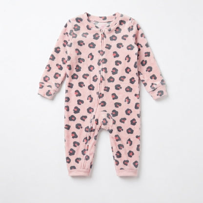 LEOPARD PRINT VELVET FABRIC ROMPER