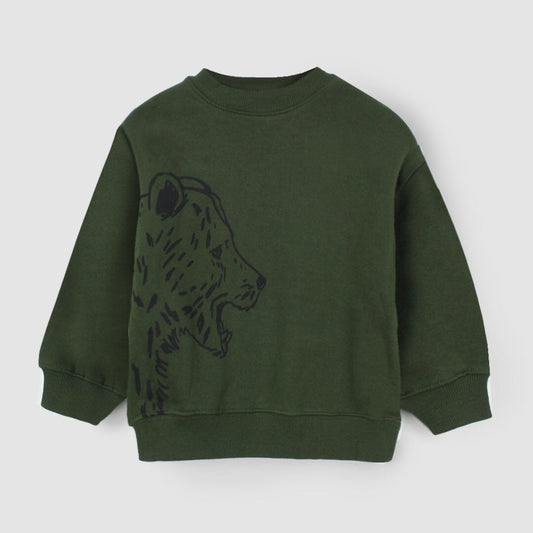 BEAR PRINT DROP SHOULDER SWEATSHIRT