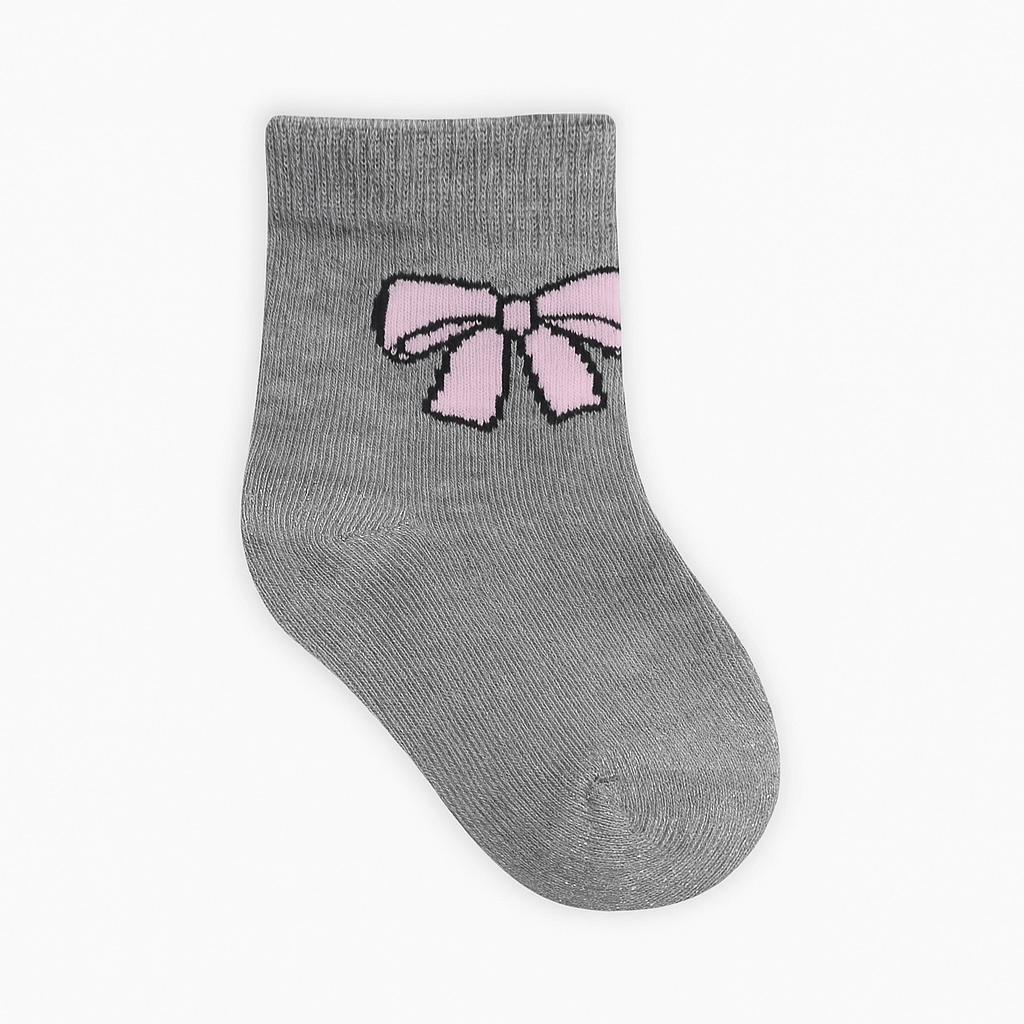 BOW PRINT GREY SOCKS