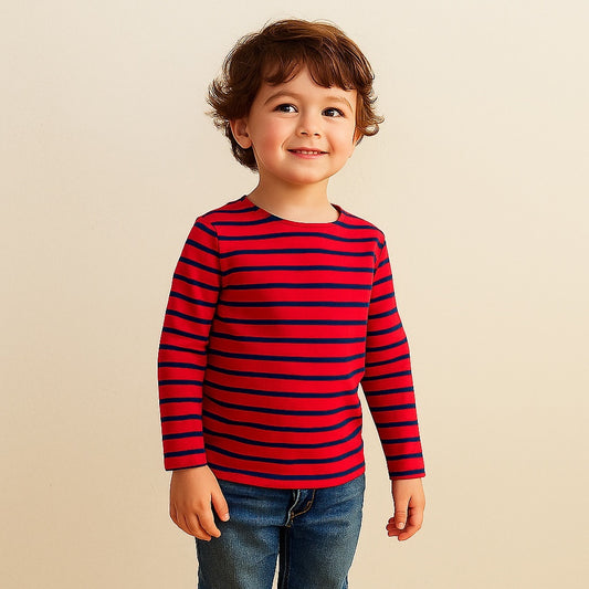 Maroon stripe t-shirt