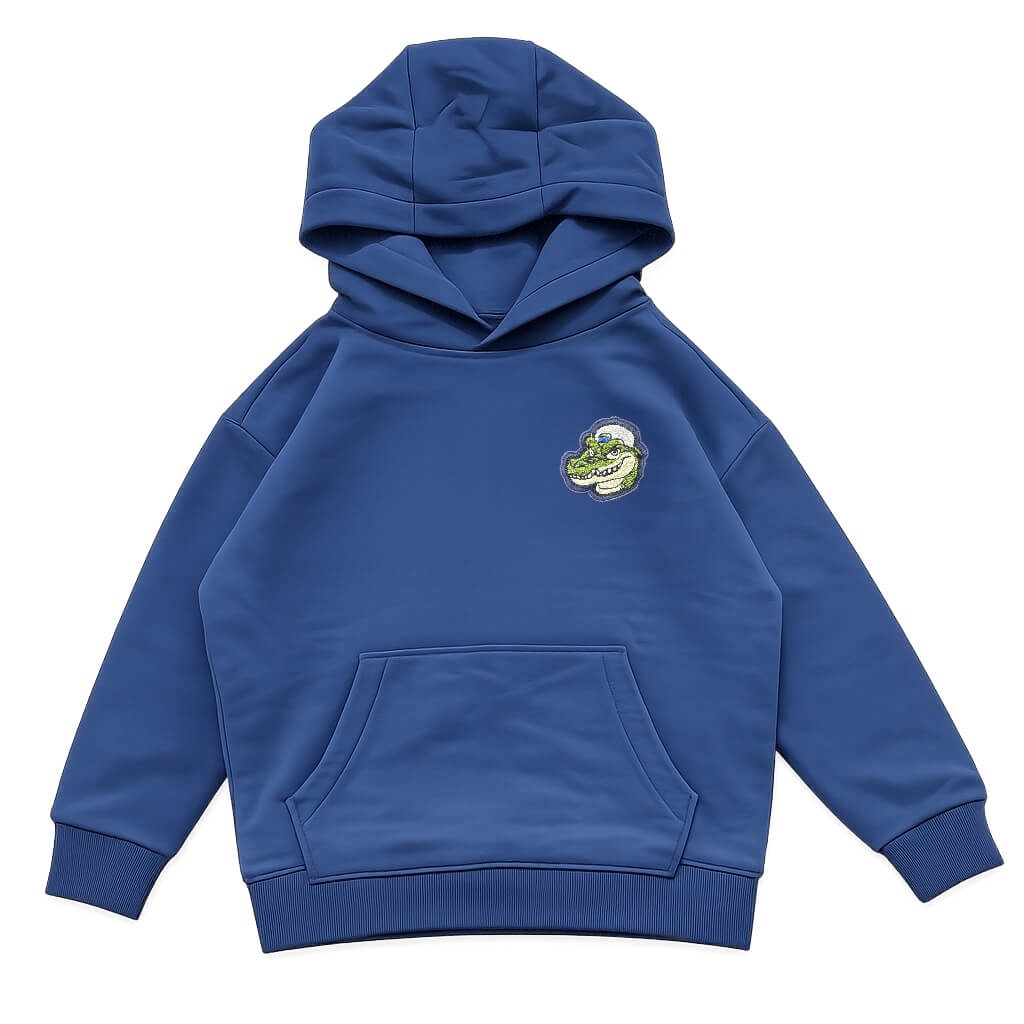 CROC EMBROIDERY BLUE HOOD