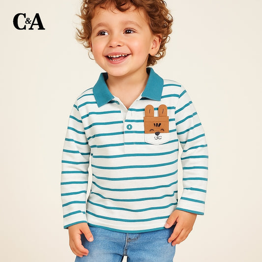 TIGER APPLIQUÉ POCKET POLO SHIRT