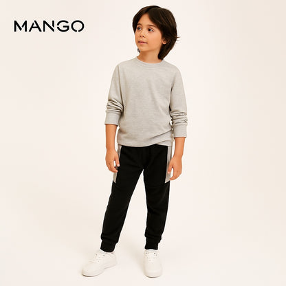 BLACK HALF STRIPE STYLE TROUSER