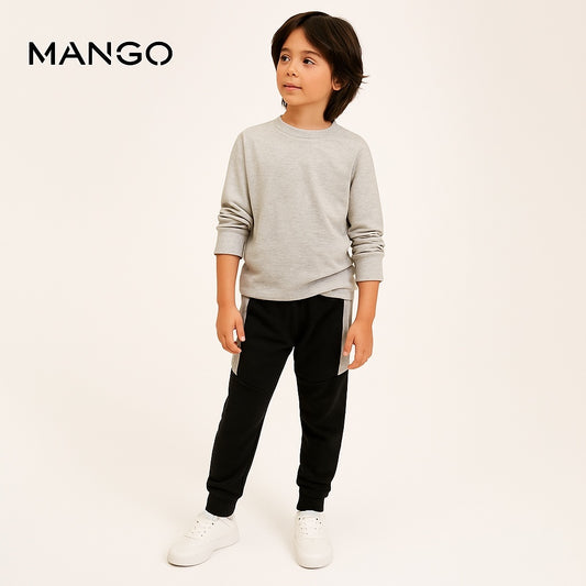 BLACK HALF STRIPE STYLE TROUSER