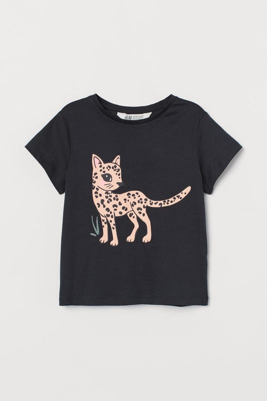 Pink kitty print t-shirt