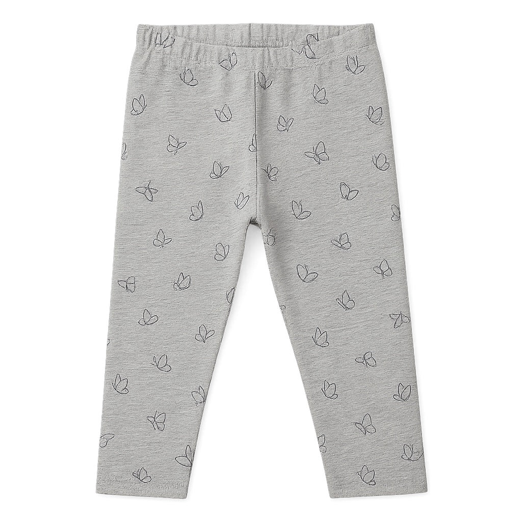 BUTTERFLY PRINT ALLOVER GREY LEGGINGS