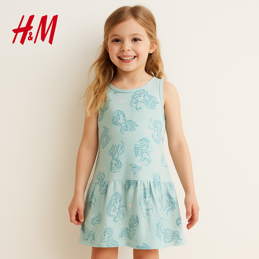 CARTOON CHARACTER CANTON SLEEVELESS FROCK