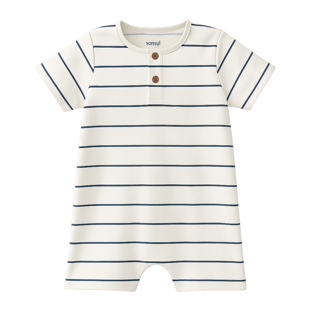 STRIPE BUTTON DOWN ROMPER