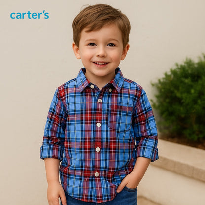 blue check casual shirt