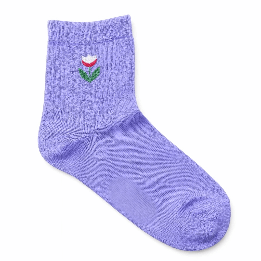 FLOWER PURPLE SOCKS