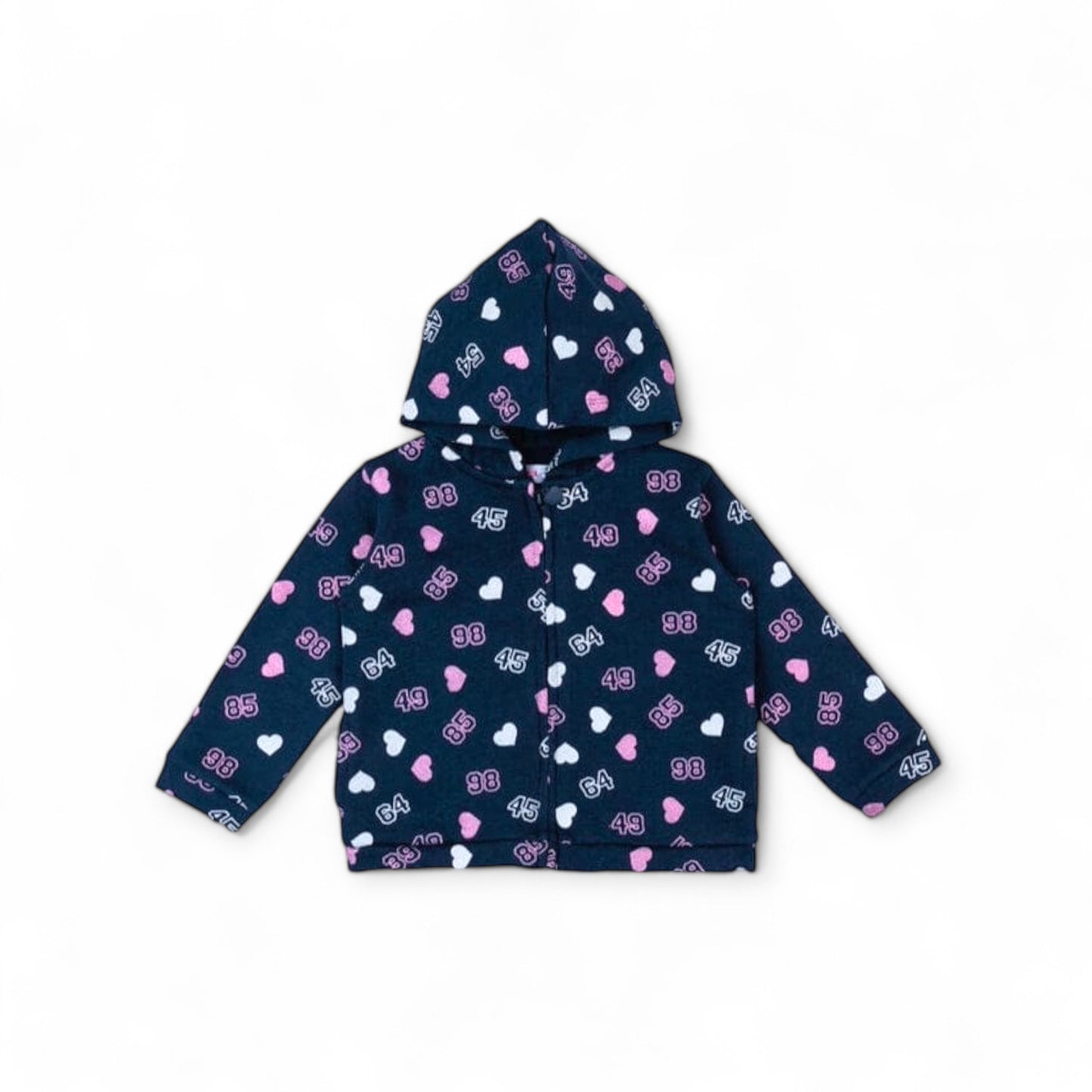 GLITTER HEART NAVY BLUE HOODIE