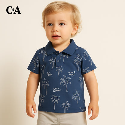Beach polo shirt blue