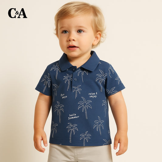 Beach polo shirt blue