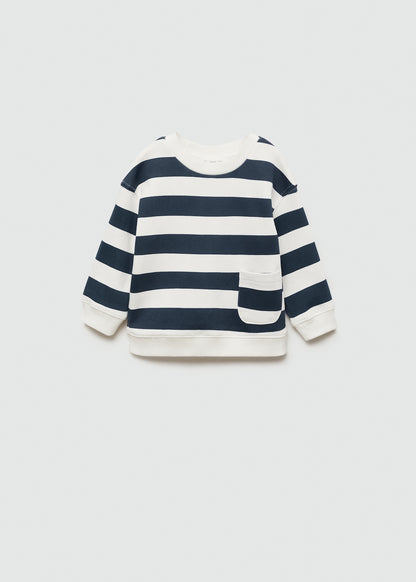 POCKET STYLE STRIPE SWEATSHIRT