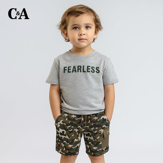 Cargo pocket camouflage shorts