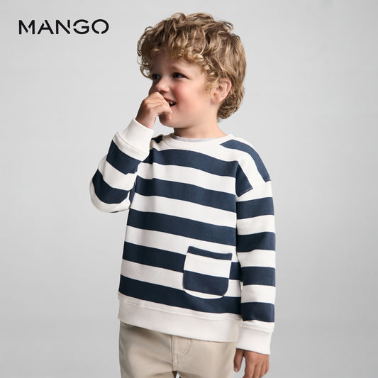 POCKET STYLE STRIPE SWEATSHIRT