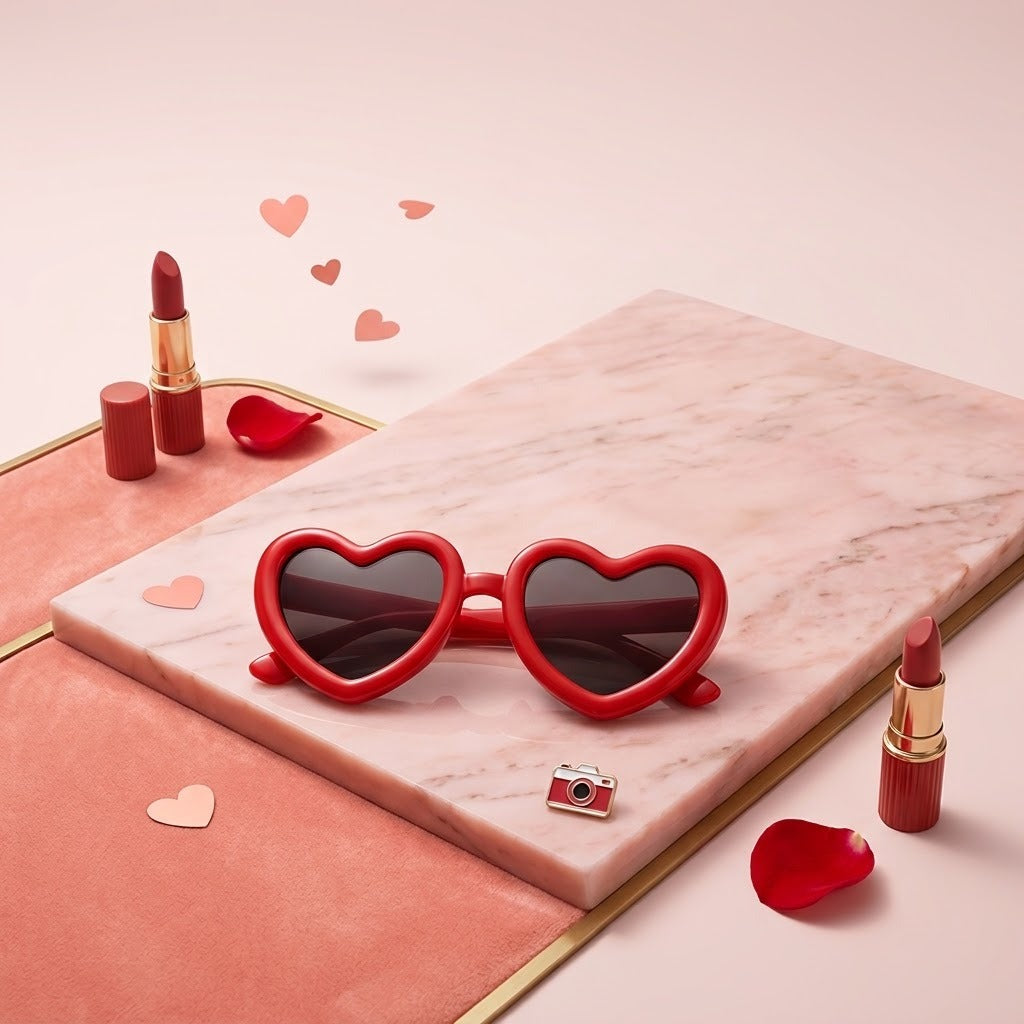 RED HEART SHAPED SUNGLASSES