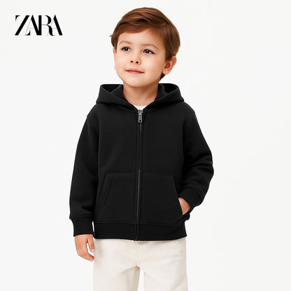 BASIC BLACK ZIPPER HOOD